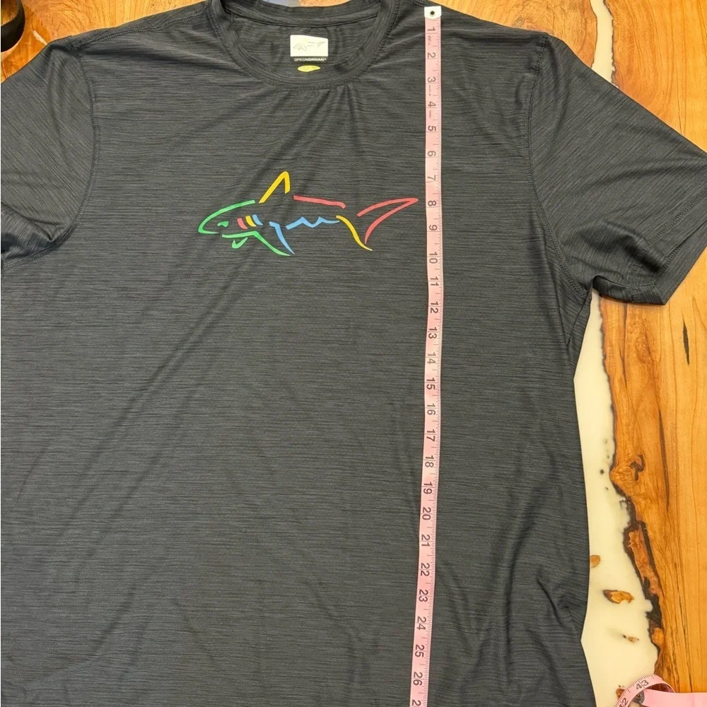 Greg Norman Play Dry Performance Golf Shirt Gray Shark Logo XL